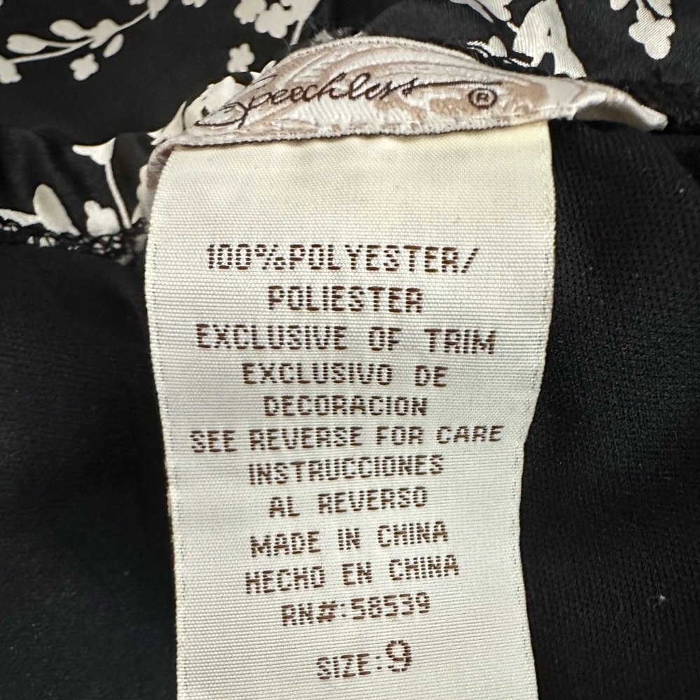 Speechless | Tulle Lined Black & White Floral Adjustable Straps Dress Size 9 - Picture 10 of 12